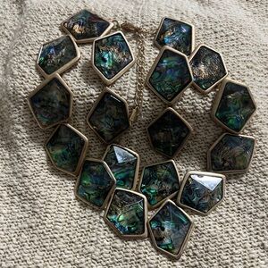 Robert Lee Morris Iridescent Abalone Necklace and earring